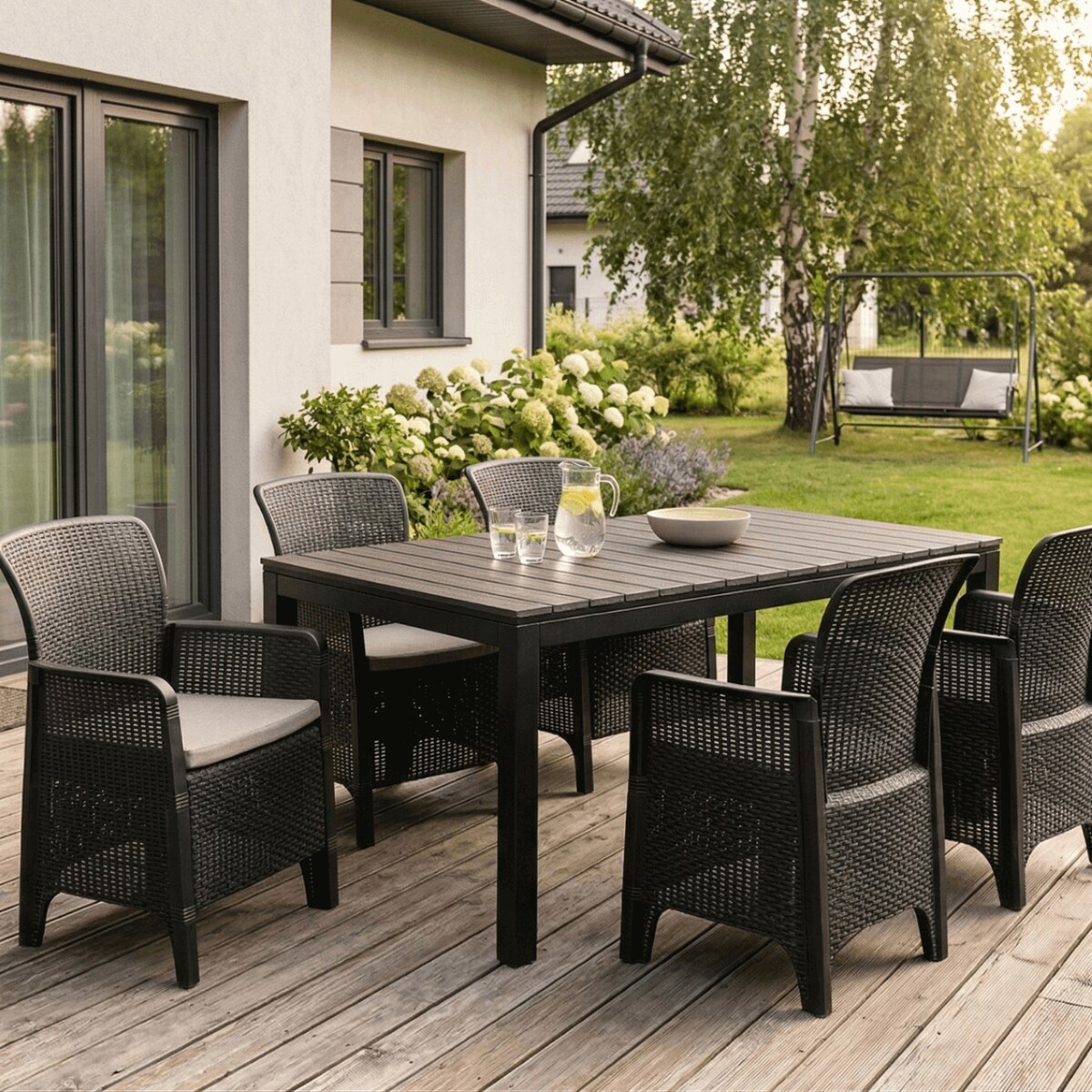 Stół Ogrodowy Rozkładany Na Ogród Działka Taras Szary ARGOS 160-210