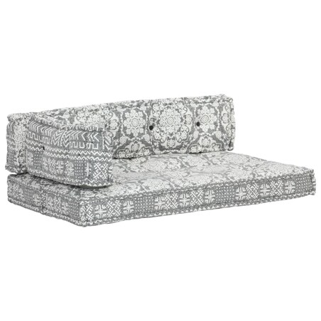 vidaXL Poduszki na sofę z palet, tkanina, jasnoszary patchwork