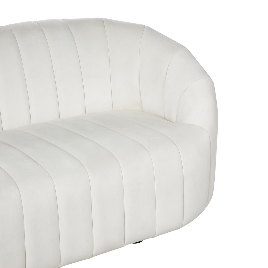 Sofa dla 2 osób MALUNG Welur Złamana biel