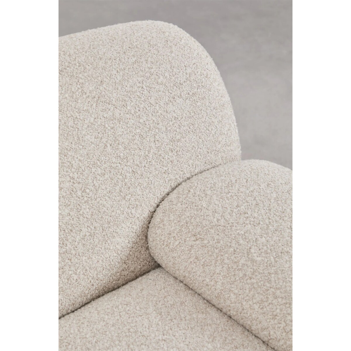 Fotel tapicerowany z poduszką Shirina, bouclé beżowy