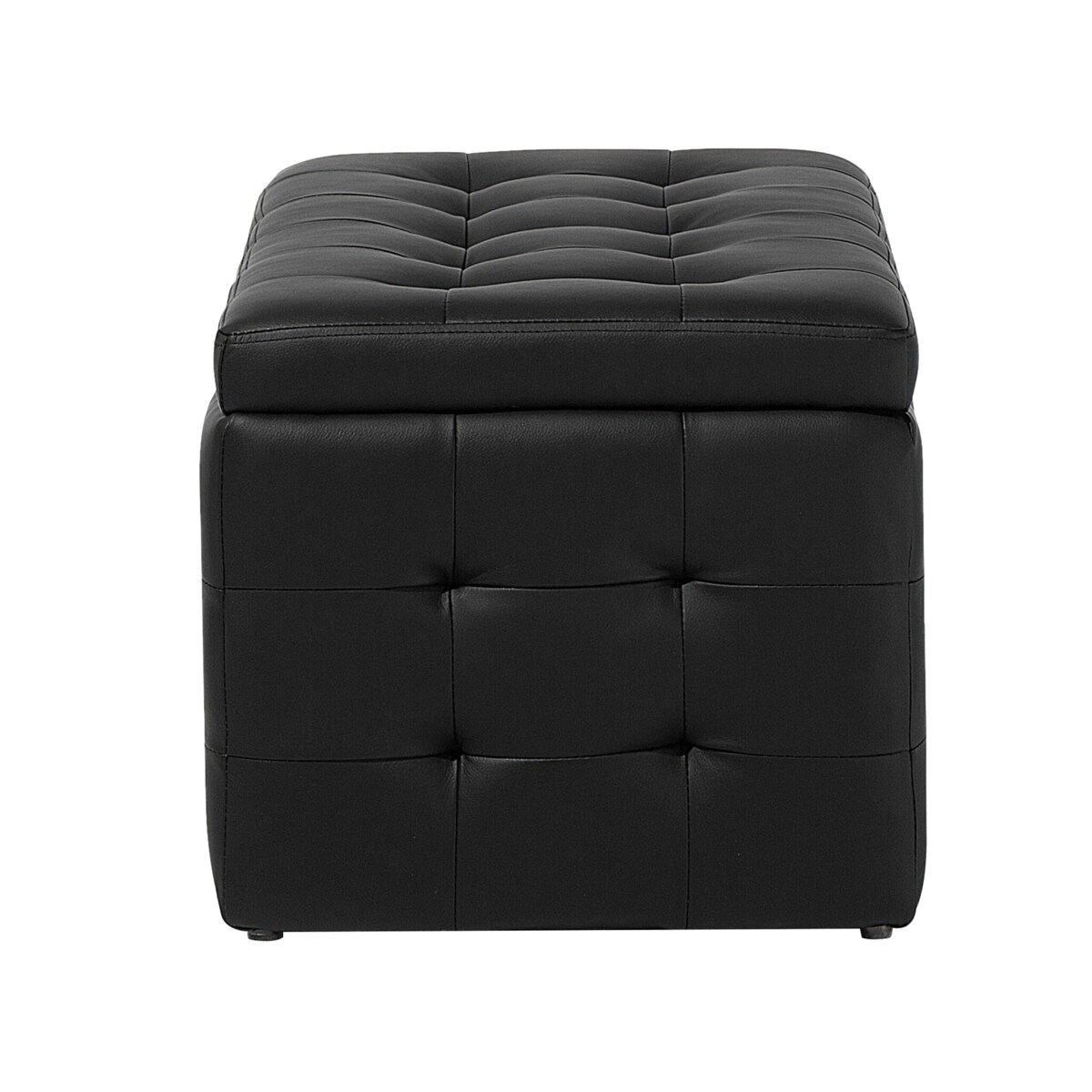 Puf ze schowkiem ekoskóra czarny MICHIGAN