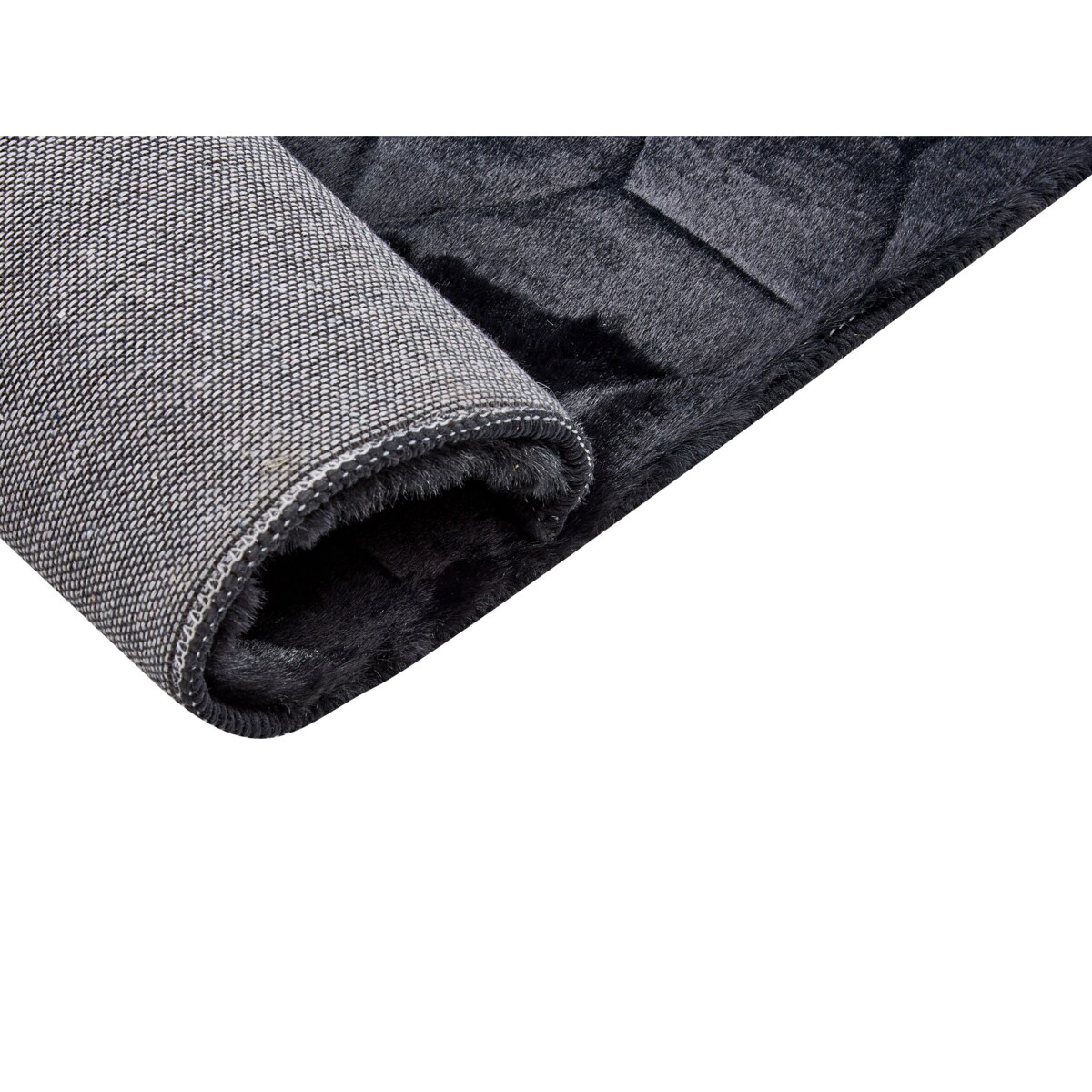 Dywan sztuczne futro królika 80 x 150 cm czarny THATTA