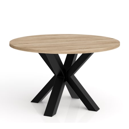 Stolik kawowy NEO okrągły 75 cm, metalowa podstawa- dąb sonoma