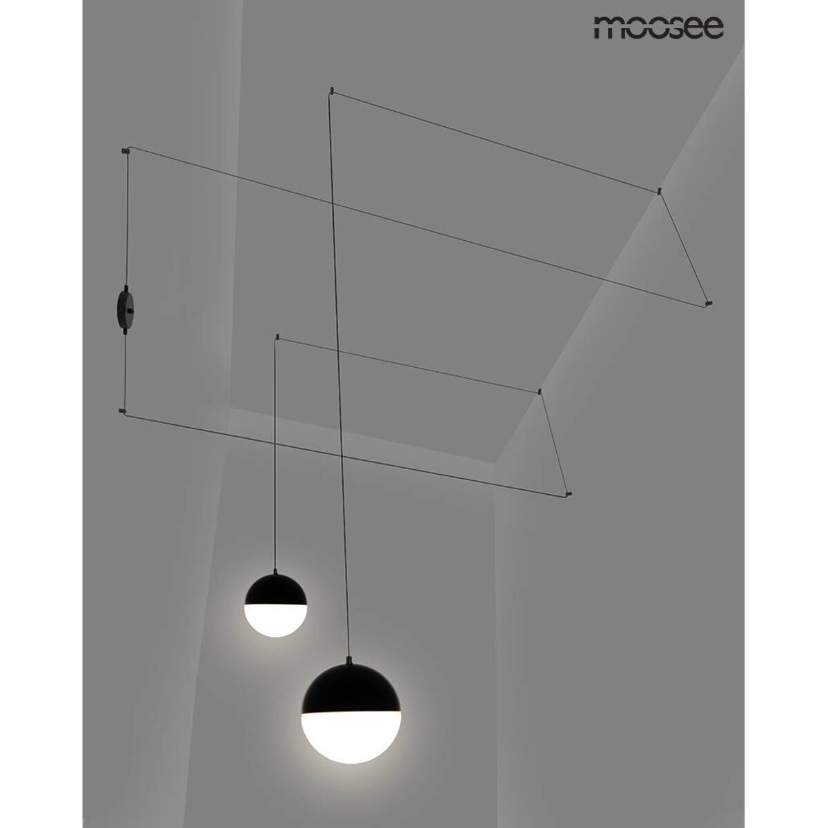 Lampa wisząca ścienna Bowl Duo MSE010100152 czarna biała