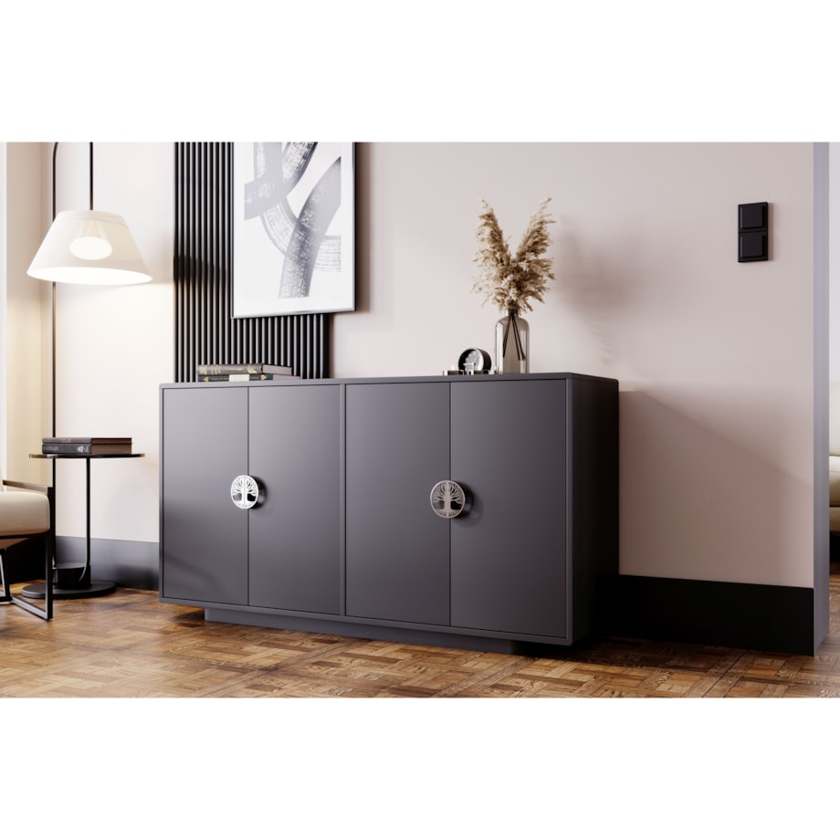 Czarna komoda Dancan LOTTA / szer. 139 cm