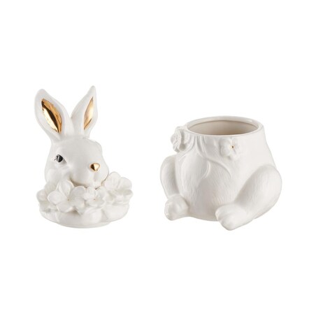 VILLA ITALIA Zając wielkanocny Pojemnik ceramiczny 25 cm BUNNY