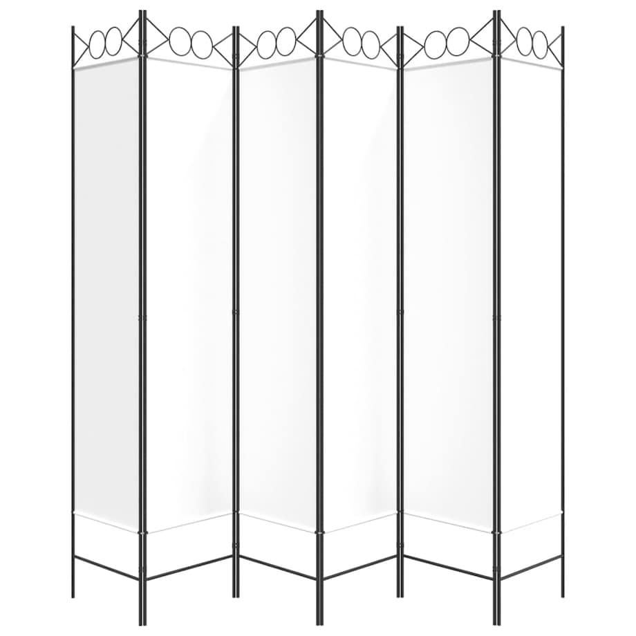 vidaXL Parawan 6-panelowy, biały, 240x200 cm, tkanina