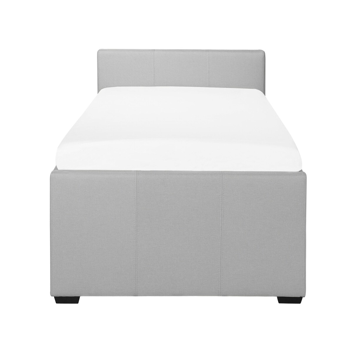 Łóżko wysuwane tapicerowane 90 x 200 cm jasnoszare MARMANDE