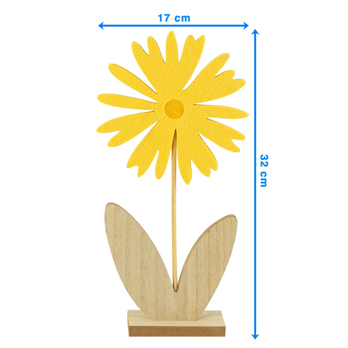 Kwiatek Drewniany 32 Cm Dekoracja Ozdoba Wielkanocna Na Stół Stokrotka Żółty