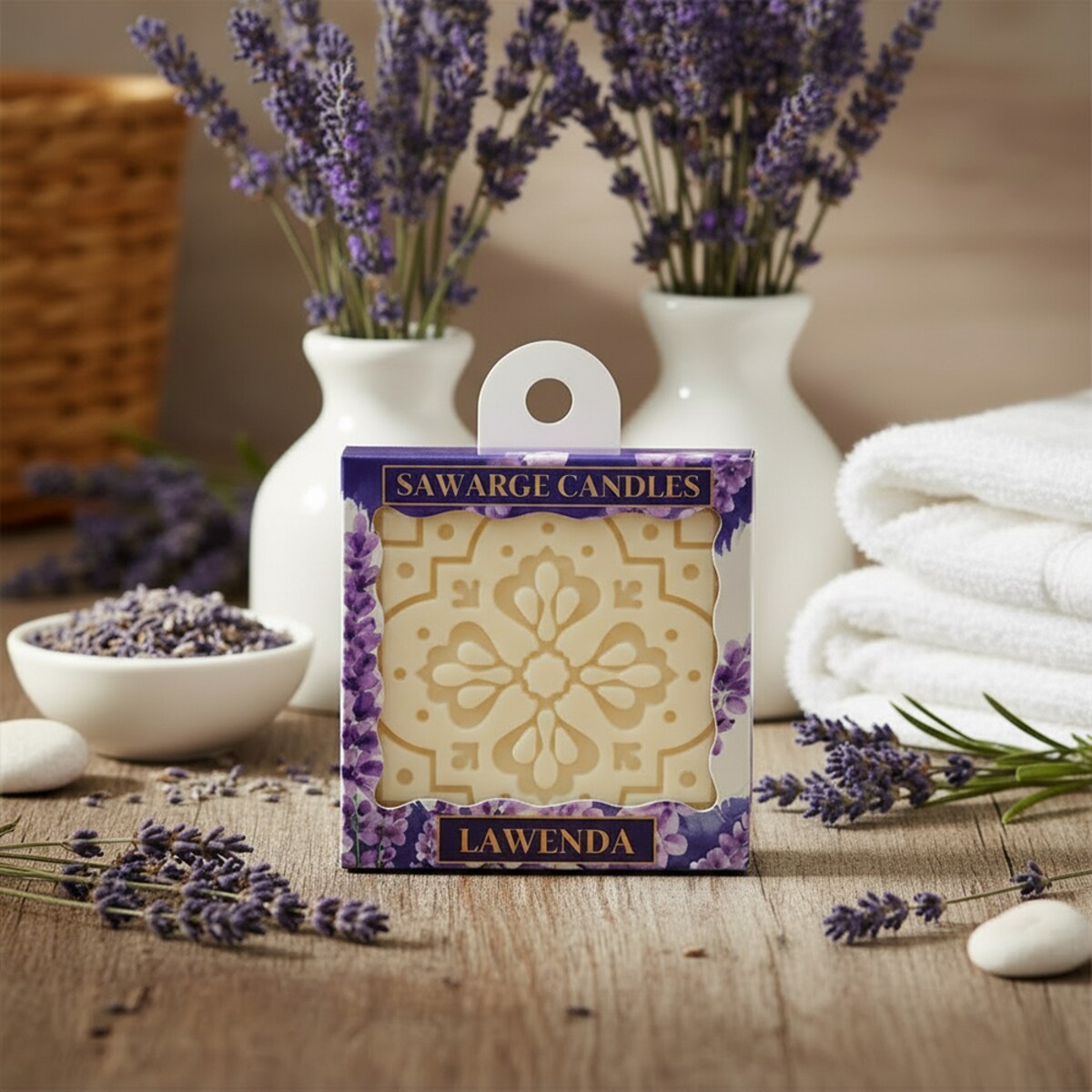 Zapachowa zawieszka do szafy wosk sojowy Lawenda