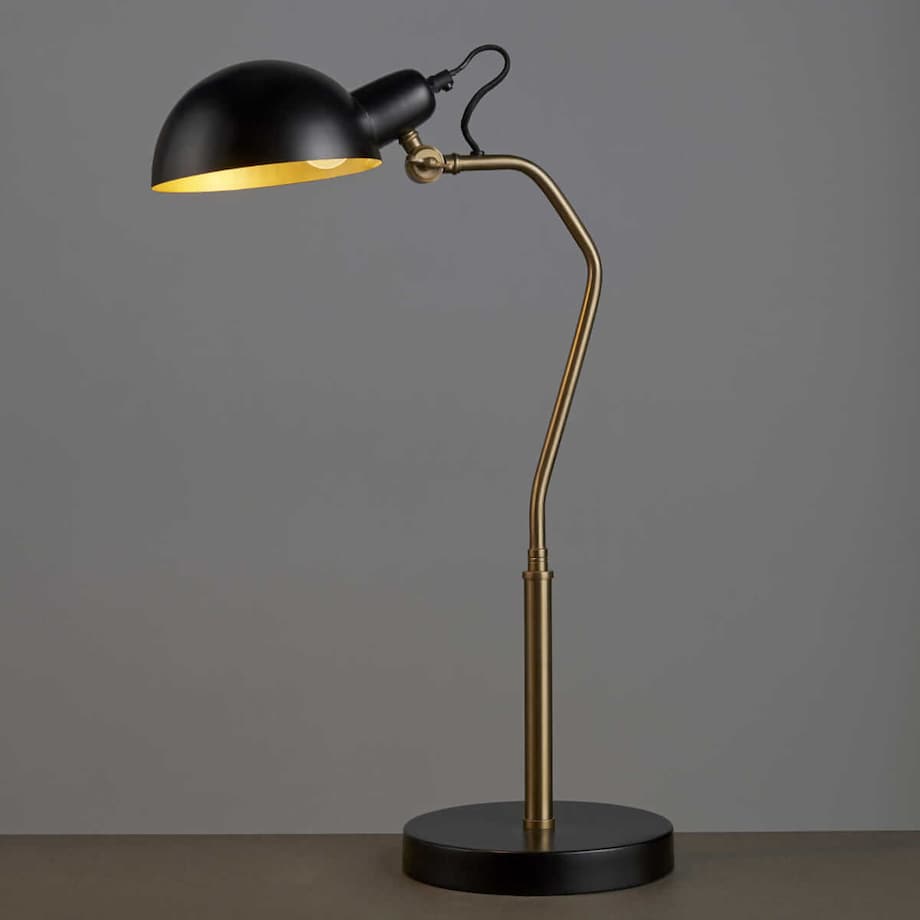 Biurkowa lampka do gabinetu Largo 95478 Endon aluminiowa czarna mosiężna