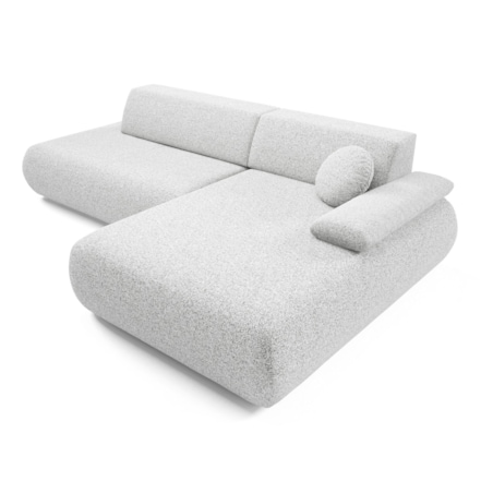 Narożnik rozkładany PENTI z pojemnikiem na pościel, prawy, jasno-szary