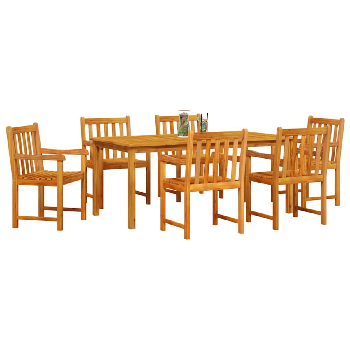 vidaXL Zestaw do jadalni w ogrodzie 7 pcs Brązowy lite drewno akacjowe
