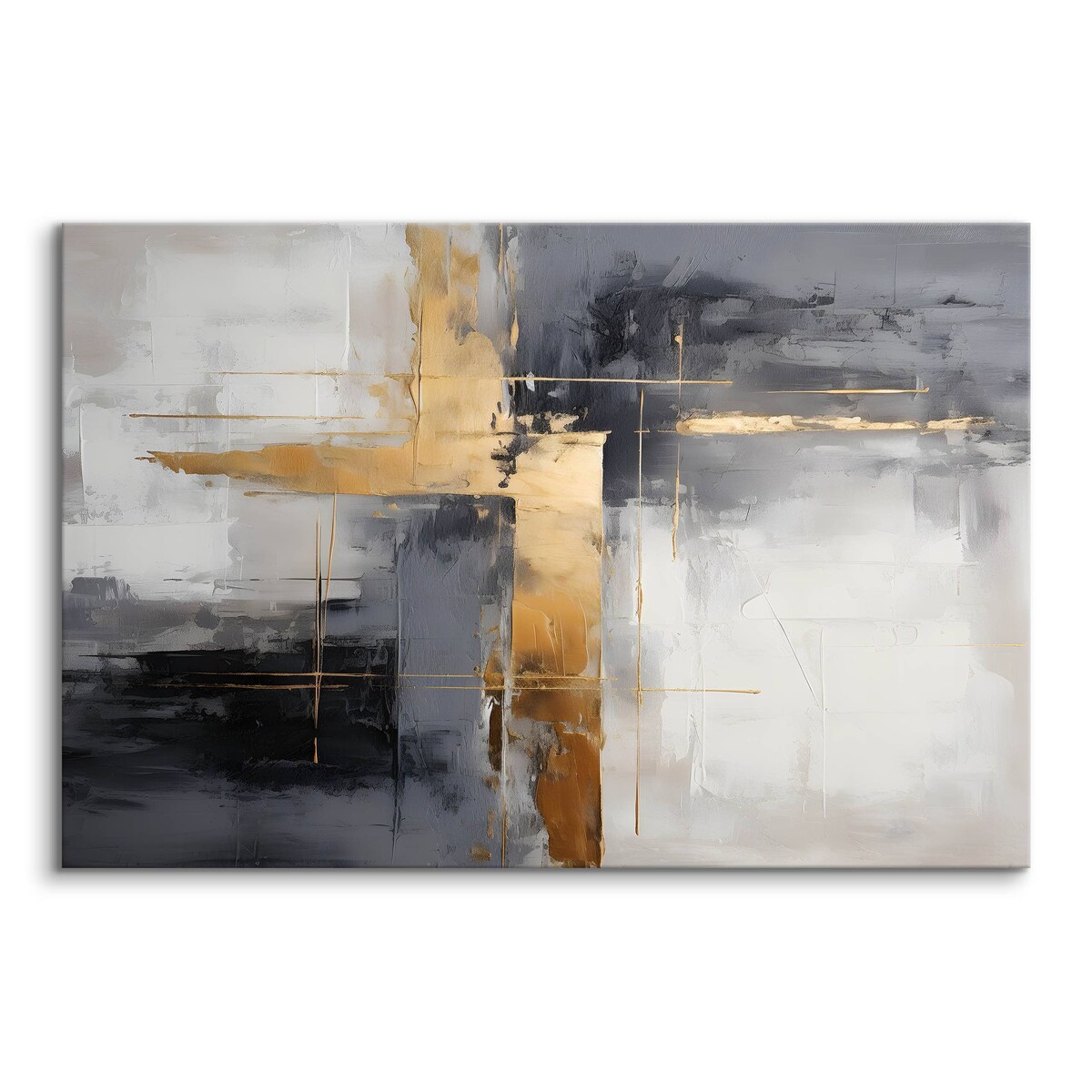 Obraz Do Sypialni Salonu Abstrakcja Akwarele Złoto Styl Glamour 120x80cm