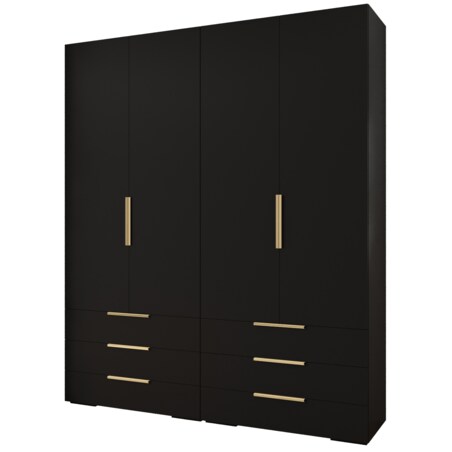 Garderoba wysoka do przedpokoju INOVA 1 Z16 czarny+złoty