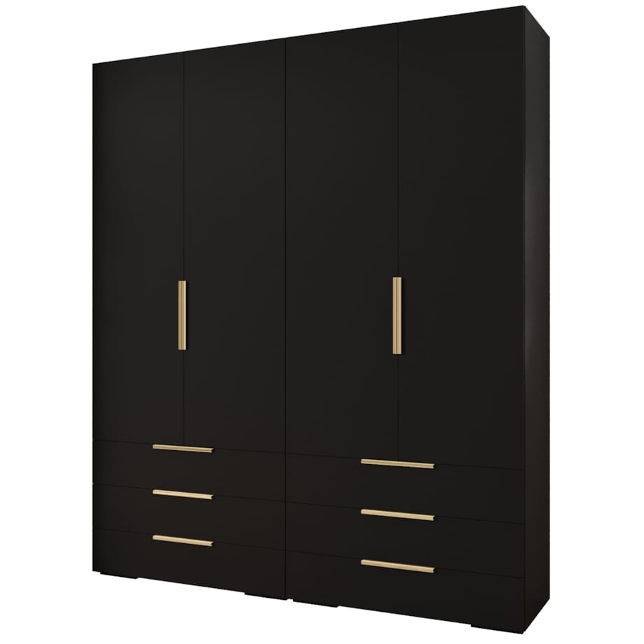 Garderoba wysoka do przedpokoju INOVA 1 Z16 czarny+złoty