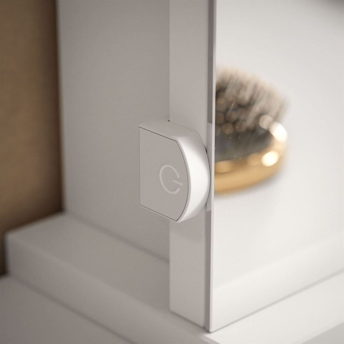 Toaletka MADA ELITE II z lustrem i oświetleniem biały połysk