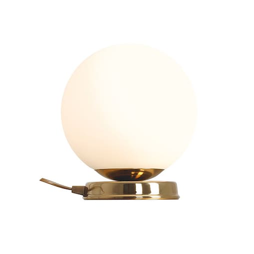 Minimalistyczna lampa stojąca Ball 1076B30_M Aldex kula na komodę złota