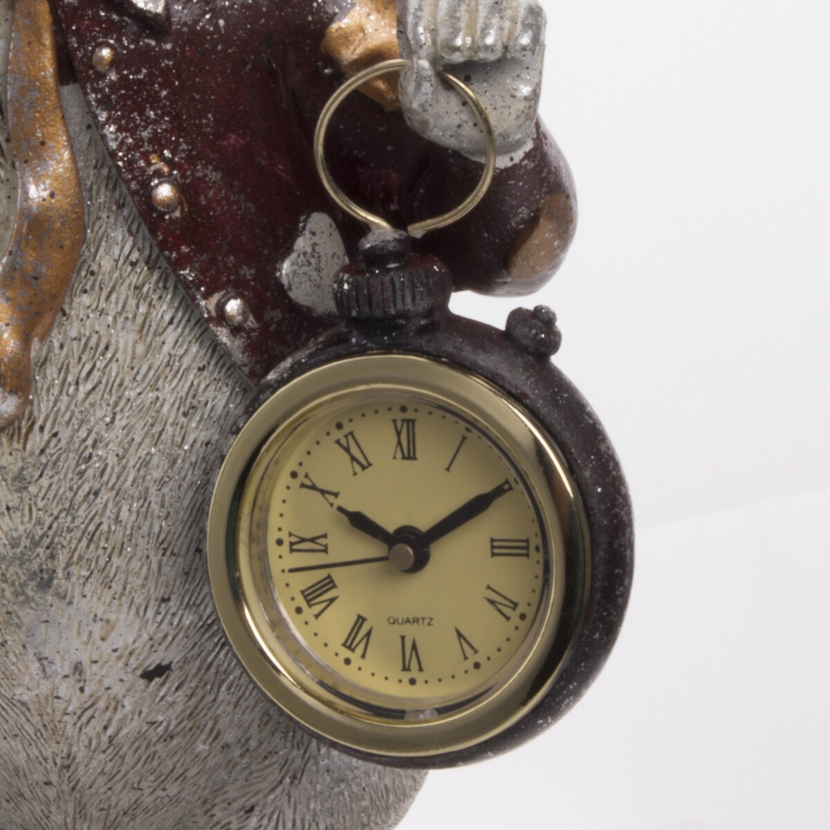 Dekoracja - królik 37,5x15x11 cm ARNABA z zegarkiem