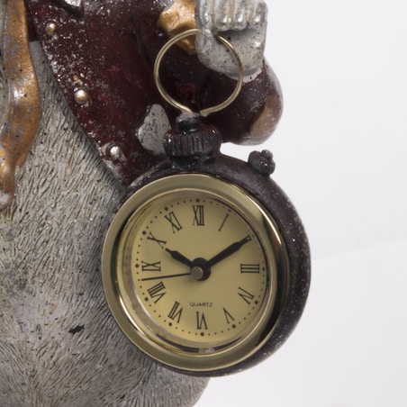 Dekoracja - królik 37,5x15x11 cm ARNABA z zegarkiem