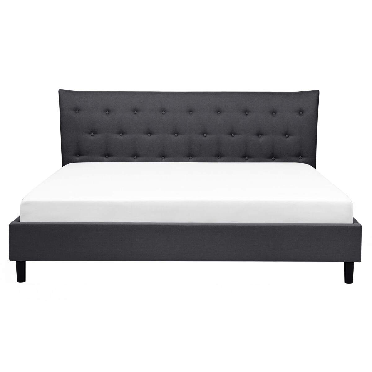 Łóżko tapicerowane 160 x 200 cm ciemnoszare SAVERNE