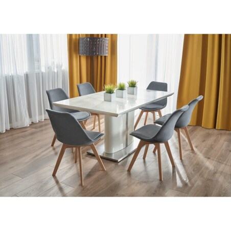 Krzesło tapicerowane welurowe BARI szare