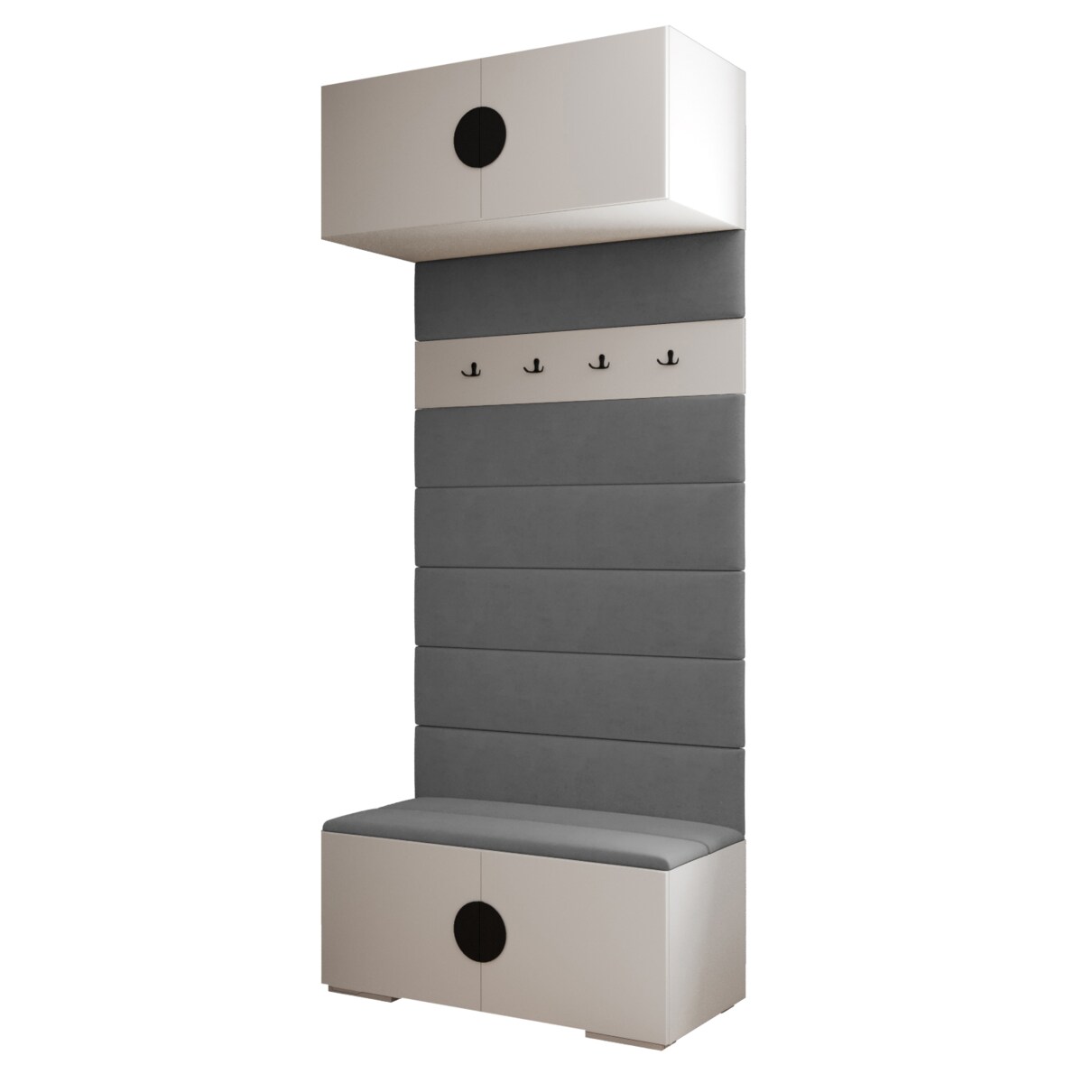 Garderoba do przedpokoju INOVA 4 biały+czarny+manila16