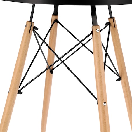 Stół Nowoczesny Skandynawski Czarny 80 cm Okrągły do Salonu Jadalni Kuchni