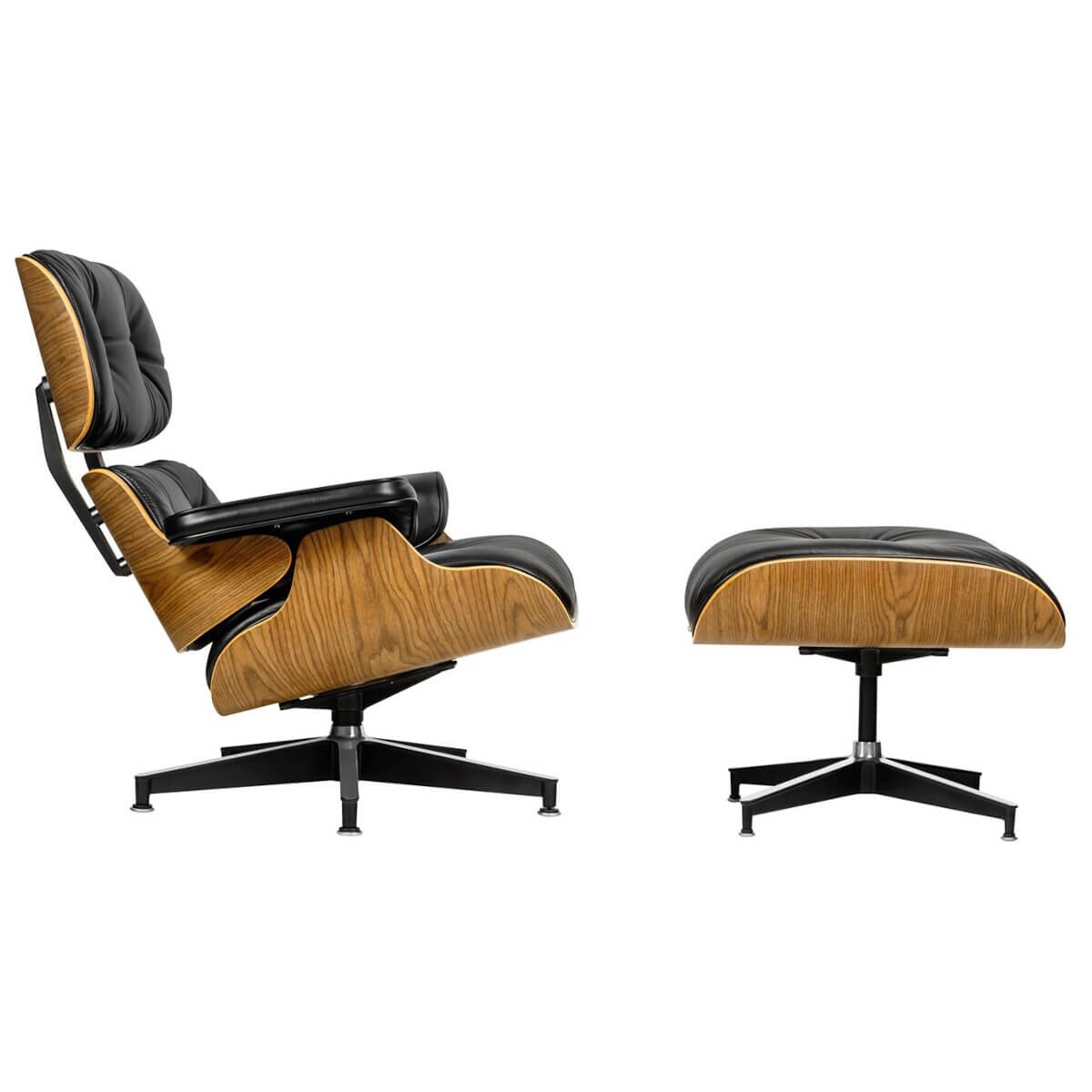 Szeroki fotel Lounge salonowy do wypoczynku czarny orzech, King Home