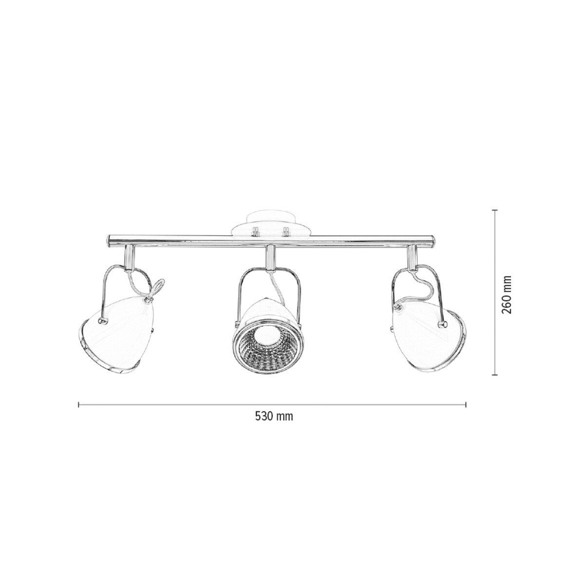 Lampa Sufitowa BRITOP Lighting 3xGU10 LED 6W Biały z Akcentem Chromu w Klasycznym Stylu, Polski Producent, 1 szt.
