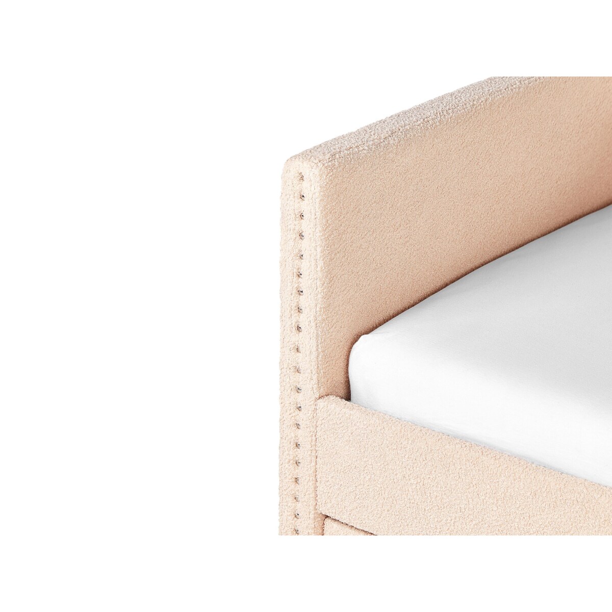 Łóżko wysuwane boucle 90 x 200 cm brzoskwiniowe TROYES