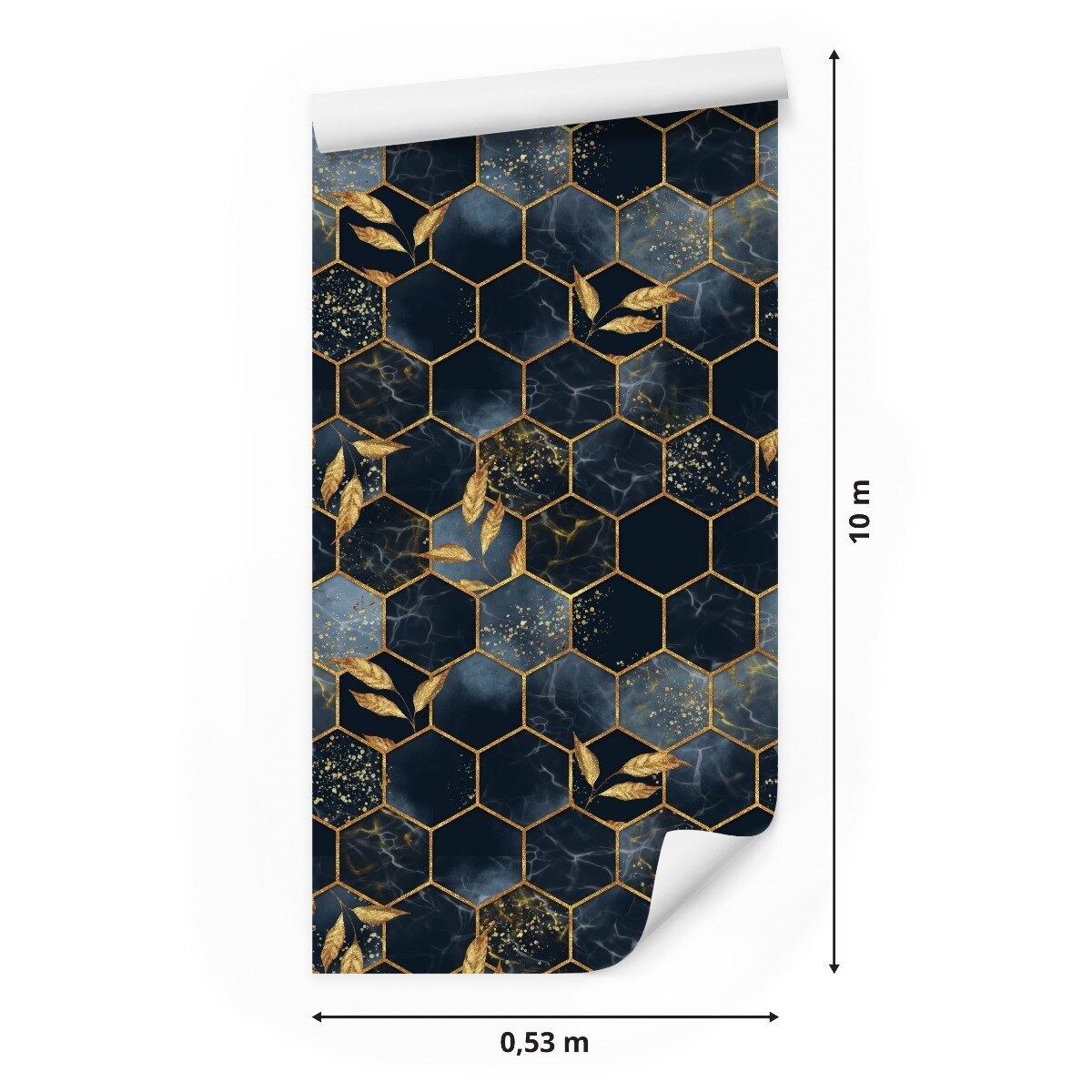 Tapeta Mozaika Liście MARMUR Heksagony