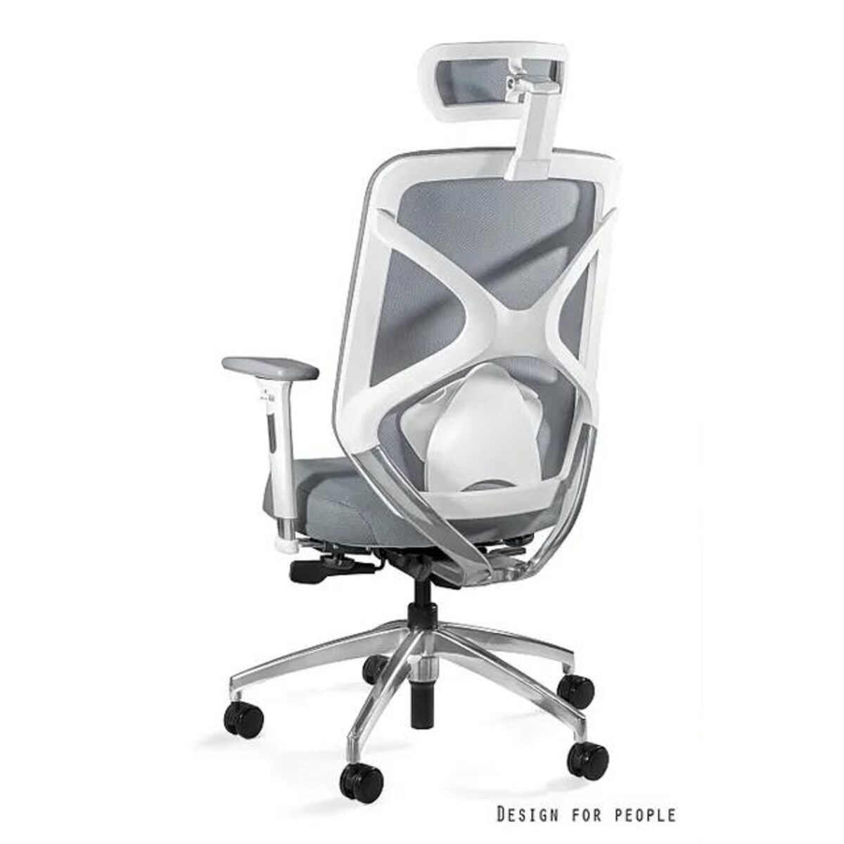 Fotel biurowy HERO biały/szary tkanina
