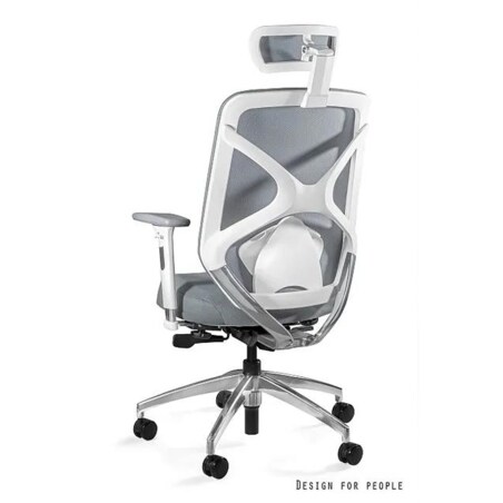 Fotel biurowy HERO biały/szary tkanina