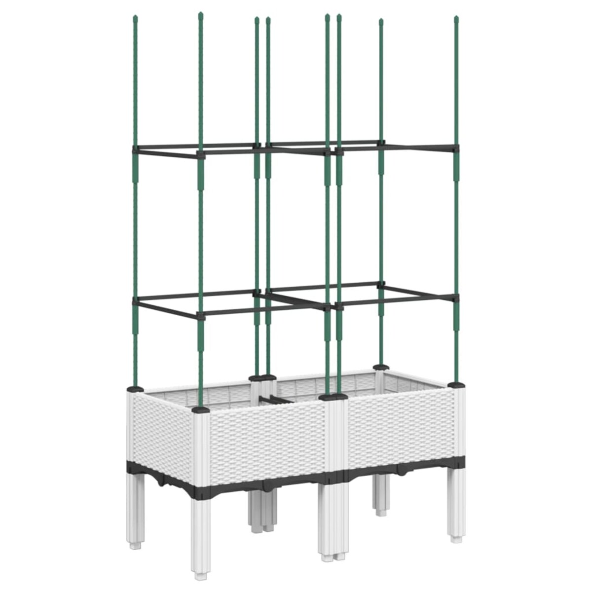 vidaXL Donica ogrodowa z kratką, biała, 80x40x142,5 cm, PP