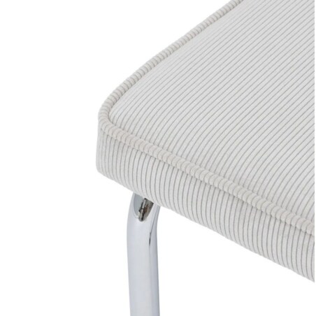 Krzesło sztruksowe na chromowanej podstawie szaro-perłowe