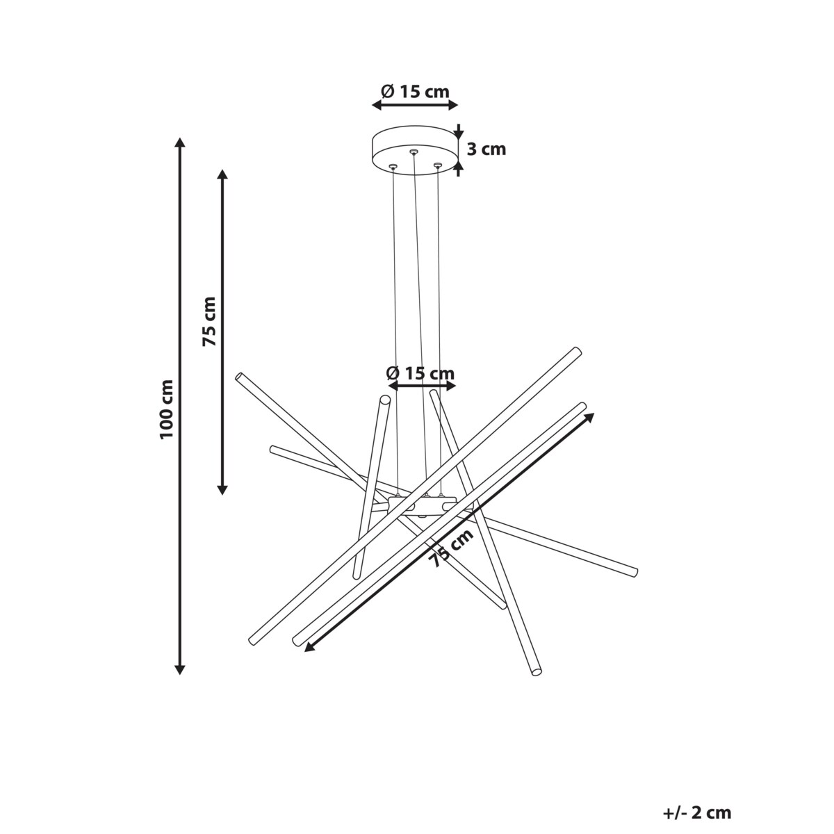 Lampa wisząca LED PALUN Ze ściemniaczem Metal Czarny
