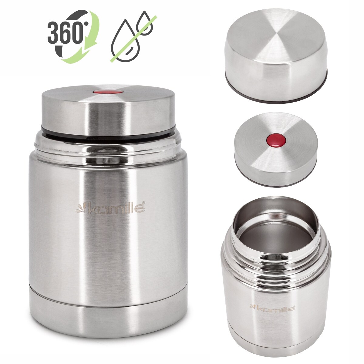 Stalowy termos obiadowy lunchbox lunch box na zupę obiad 0.5L KAMILLE