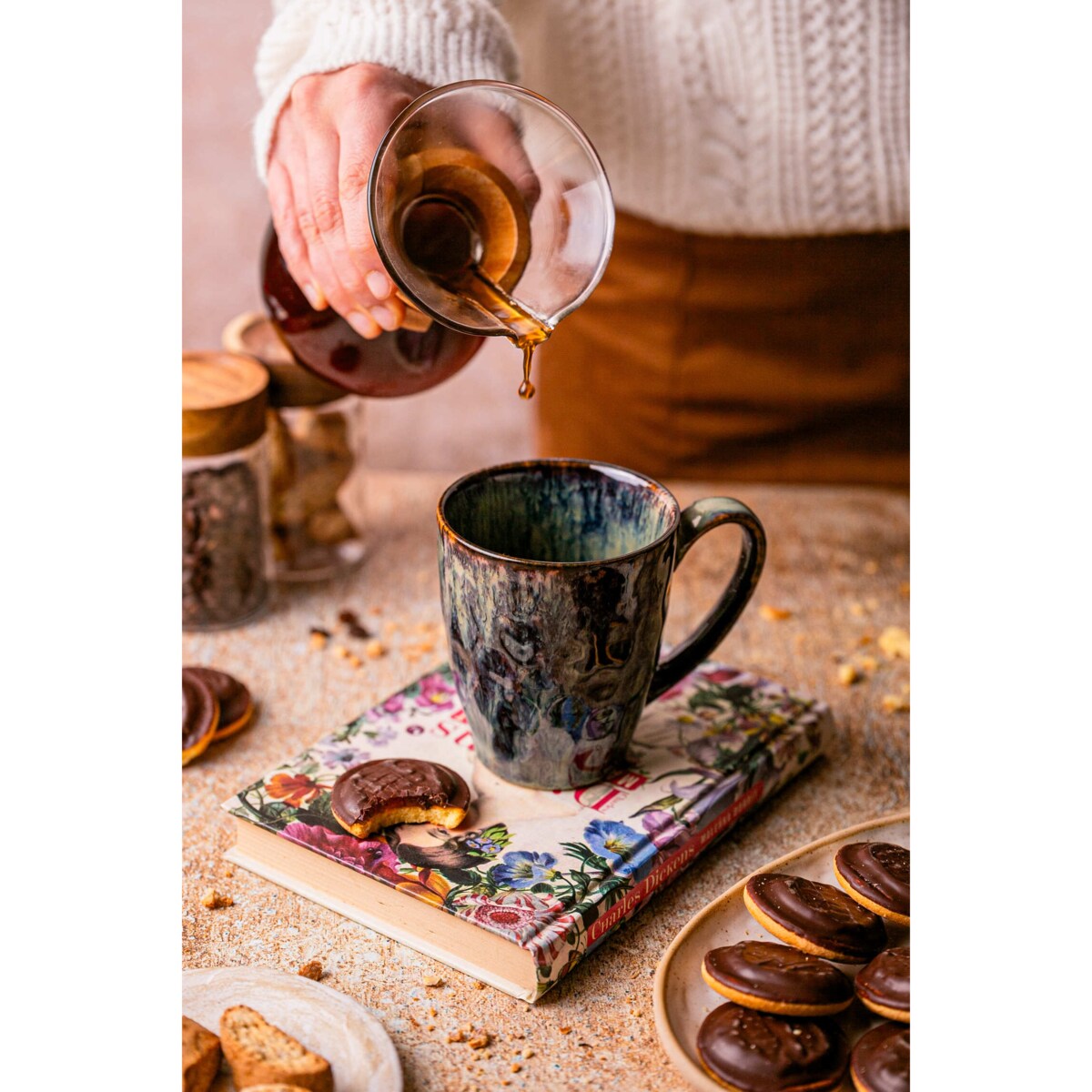 Zestaw kubków Kasai żółto-zielony dla 6 osób Nowoczesny Do zmywarki Komplet