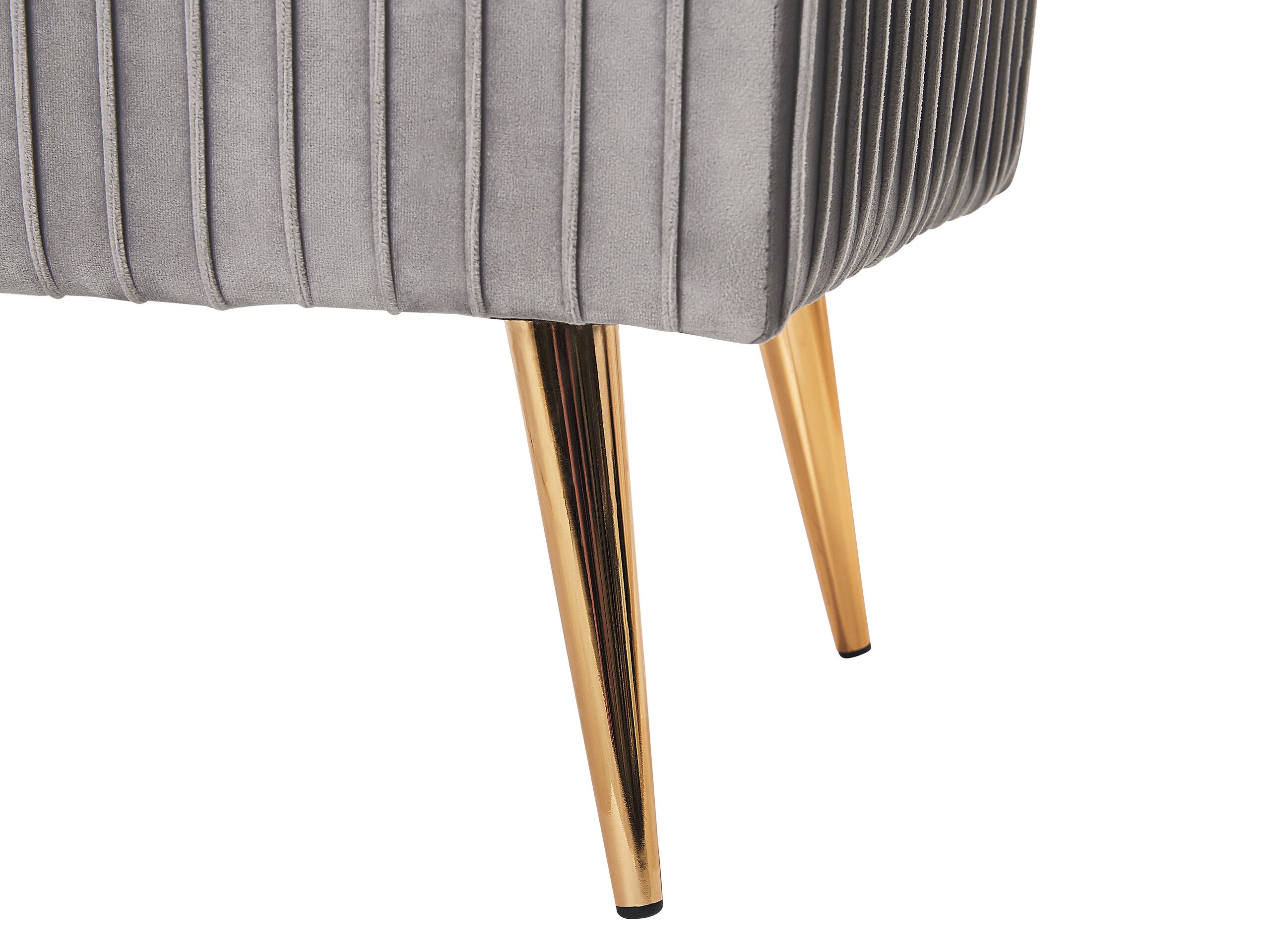 Ławka do sypialni welurowa szara PATERSON