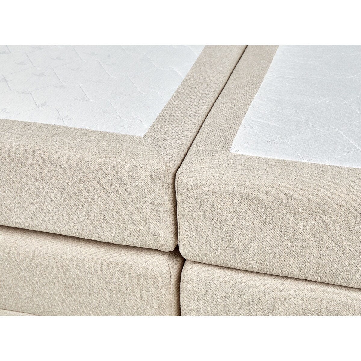 Łóżko kontynentalne z pojemnikami 180 x 200 cm beżowe MINISTER