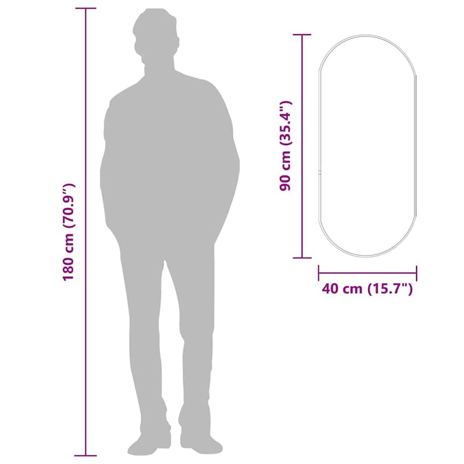 vidaXL Lustro ścienne, złote, 90x40 cm, owalne