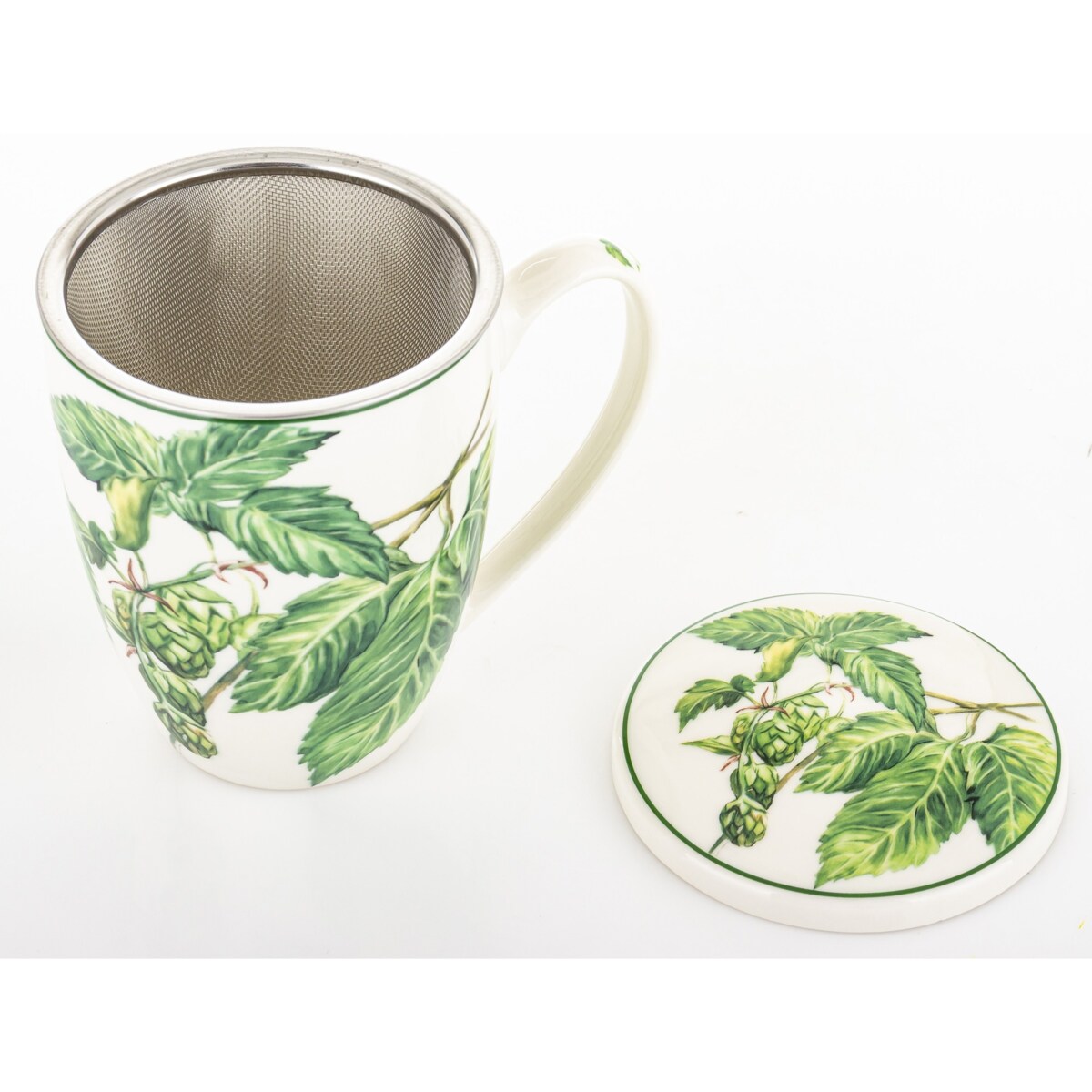 Kubek z zaparzaczem 350 ml w pudełku 11x12x9 cm HERBES pnącze