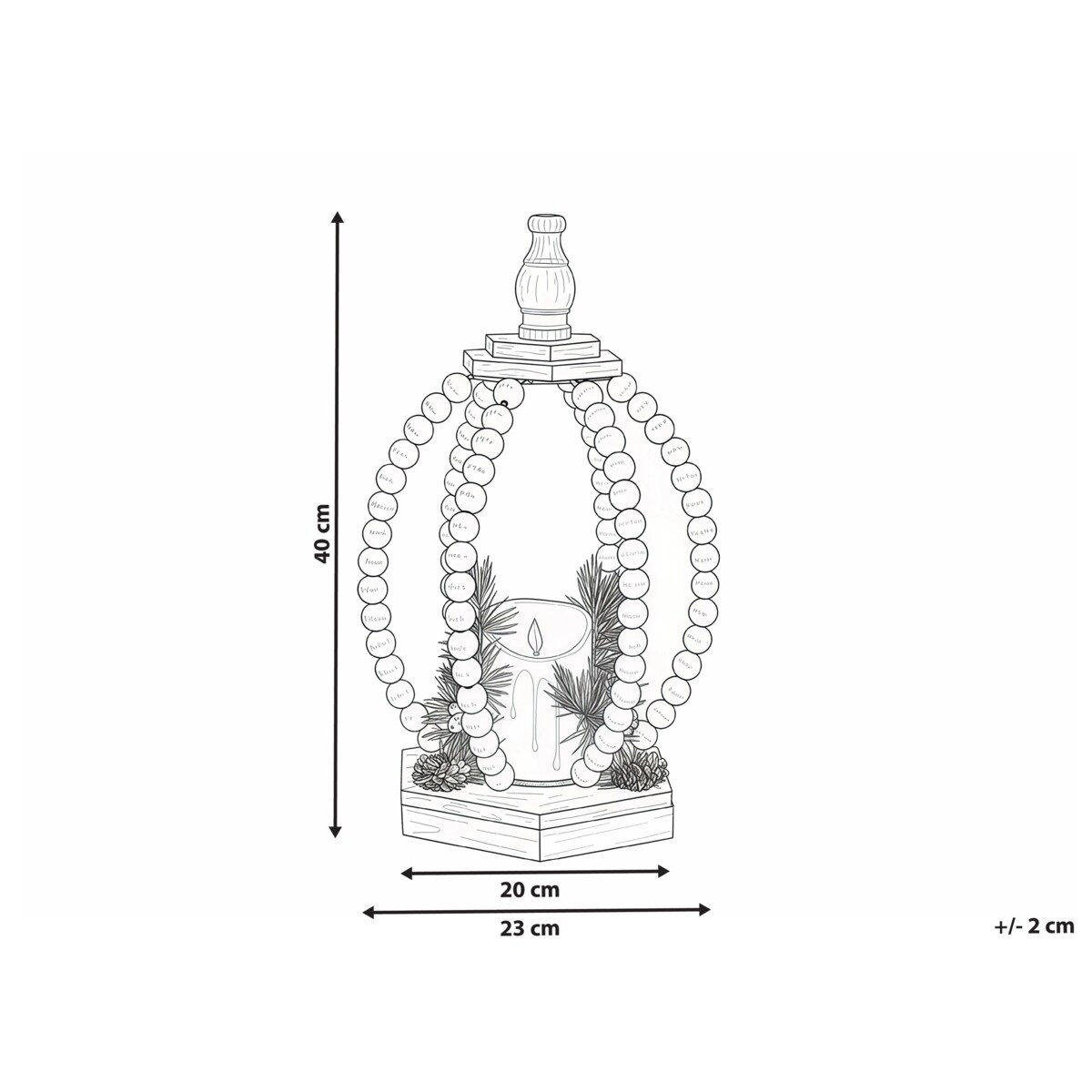 Dekoracja świąteczna LED PAJARVI 40 cm Jasnobrązowy