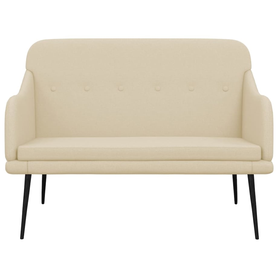 vidaXL Ławka, kremowa, 110x76x80 cm, obita tkaniną