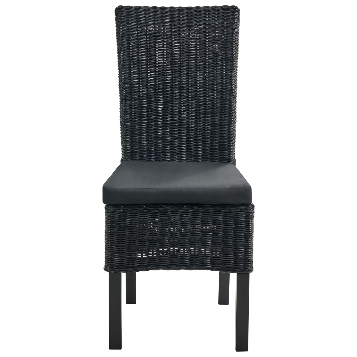 Zestaw 2 krzeseł do jadalni ANDES Rattan Czarny