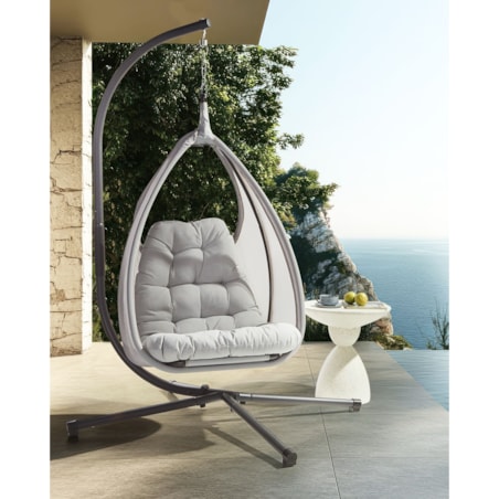 Fotel wiszący ze stojakiem AVEGNO Jasnoszary