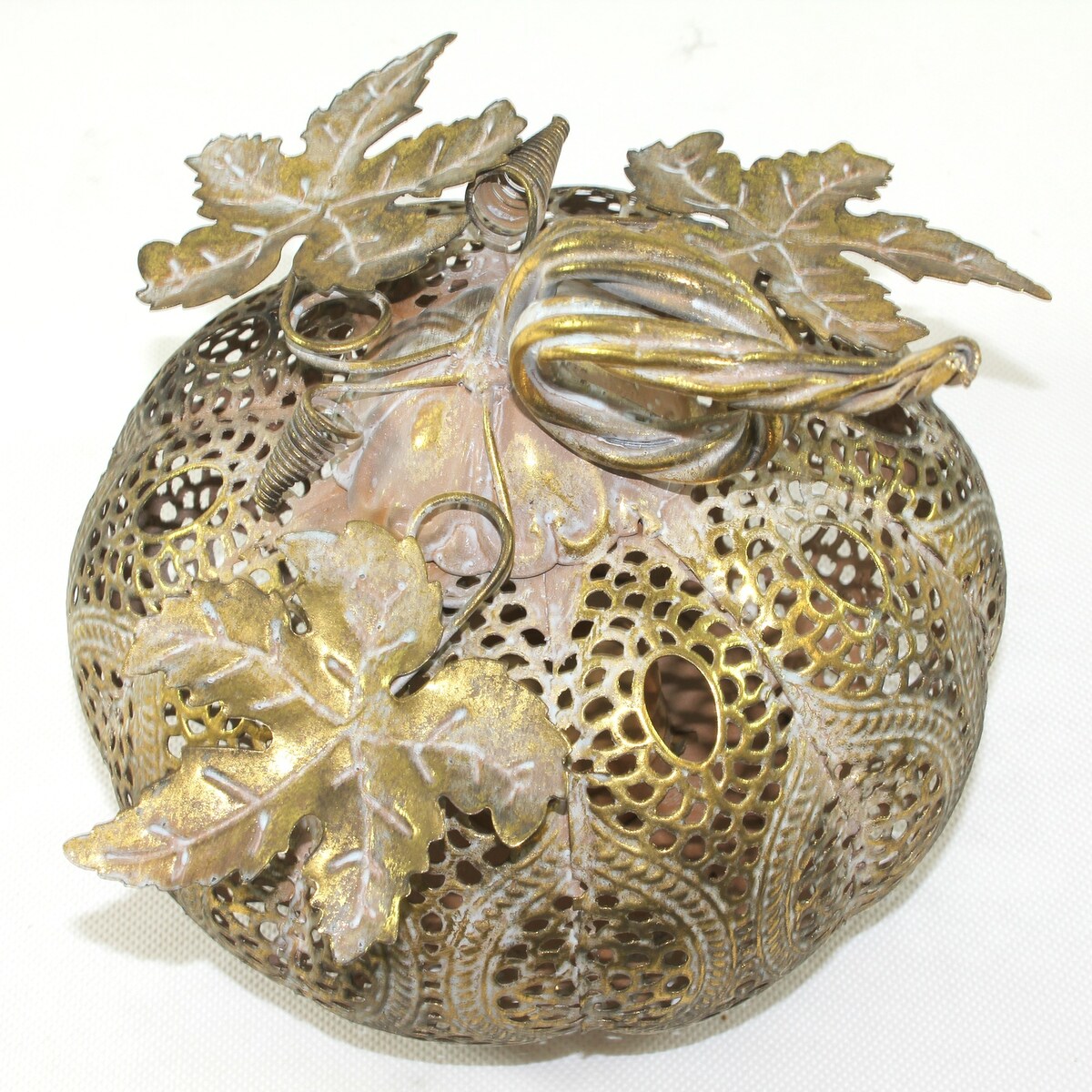 Lampion metalowy - ażurowa dynia 21x19x19 cm PUMBAT-2