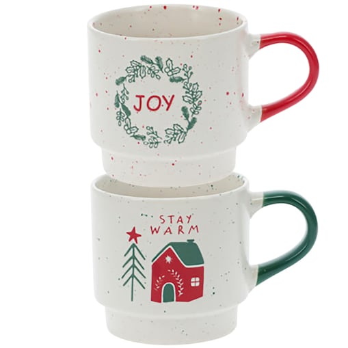 Kubek Z Uchem Świąteczny 380 Ml Porcelanowy Zimowy Świąteczny