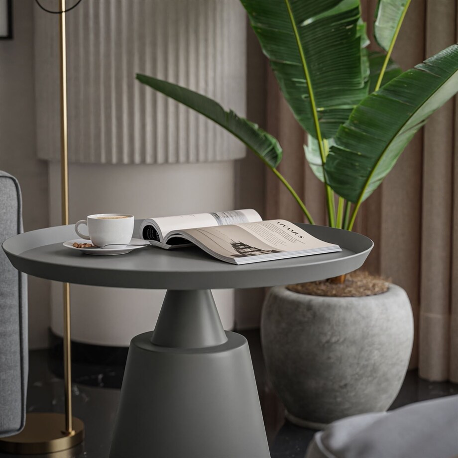 Okrągła ława VORTELLE szara